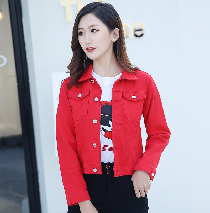 Veste couleur bonbon à manches longues pour femme