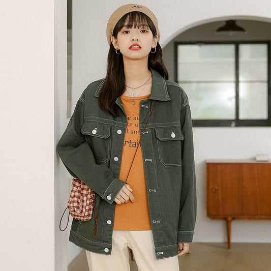 Veste décontractée ample en jean pour femme