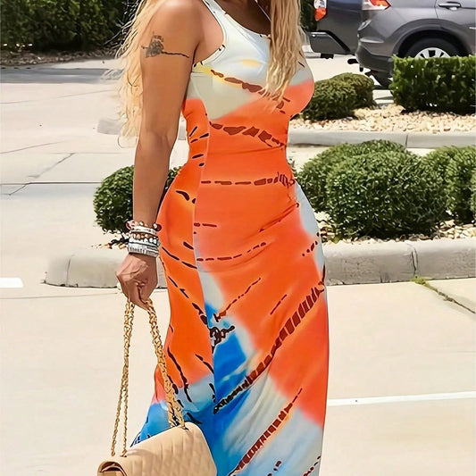 Robe longue tendance pour femme avec taille haute et maxi